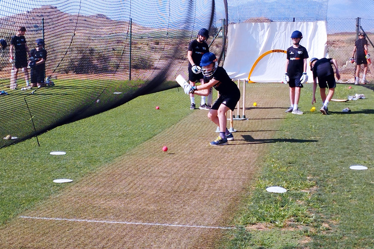 Royal Hospital School train in the Desert Springs Cricket Academy Nets