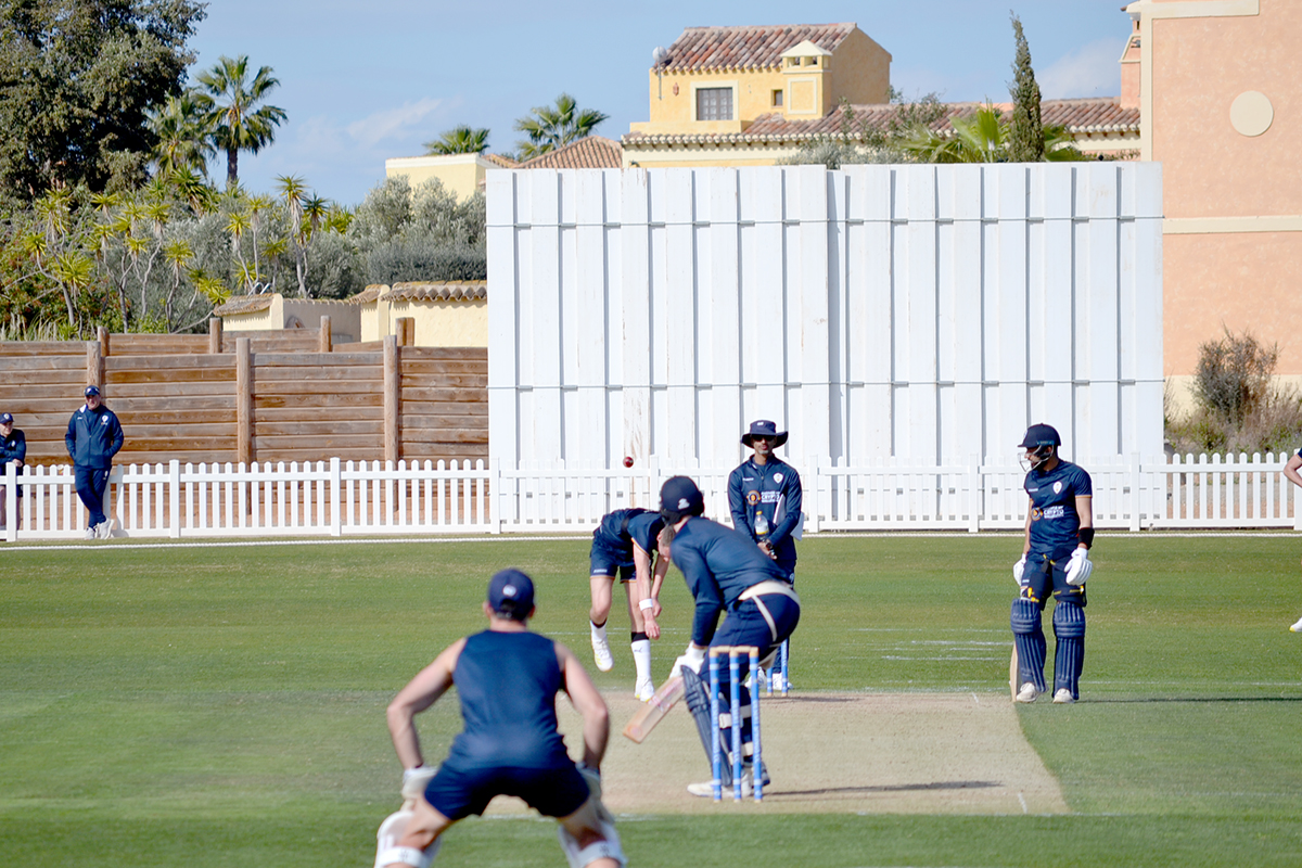 Derbyshire CCC training on The Match Ground at Desert Springs Resort; March 2022