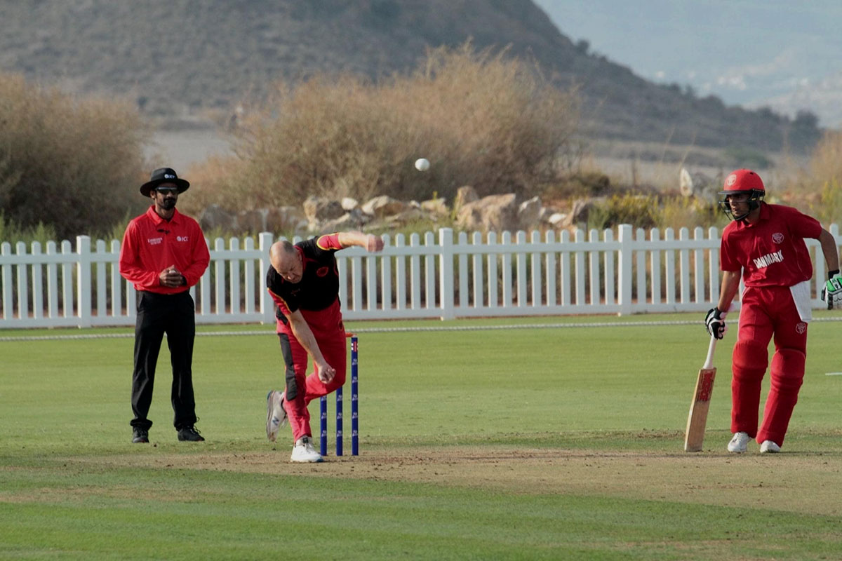 ICC Men’s T20 World Cup European Qualifier action: Germany v Denmark at Desert Springs Resort, October 2023